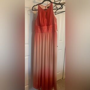Coral Sleeveless Formal Dress